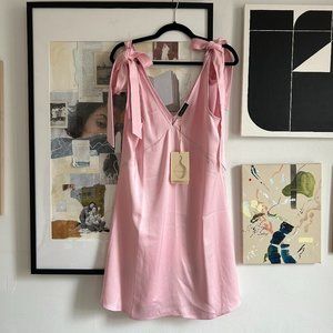 Stine Goya NWT Silk Rosario Tie Shoulder Blush Dress | S